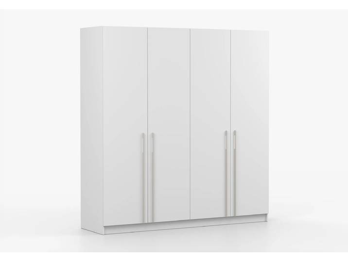 Drehtürenschrank ROSA 4D 200 cm Weiß Weiß Kaschmir