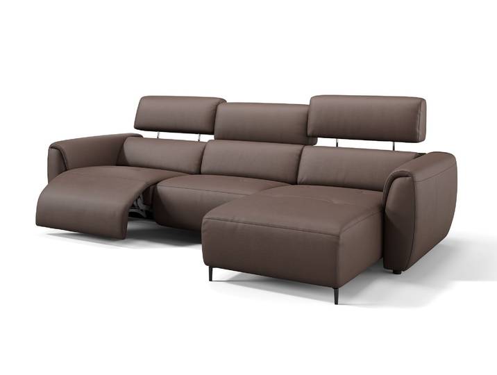 Leder Ecksofa LIORA Eckcouch Relaxfunktion elektrisch Polsterecke mit Lordosenstütze Sitzecke