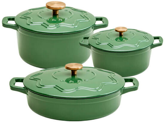 Judgeware Enamelled Cast Iron Complete Set Green