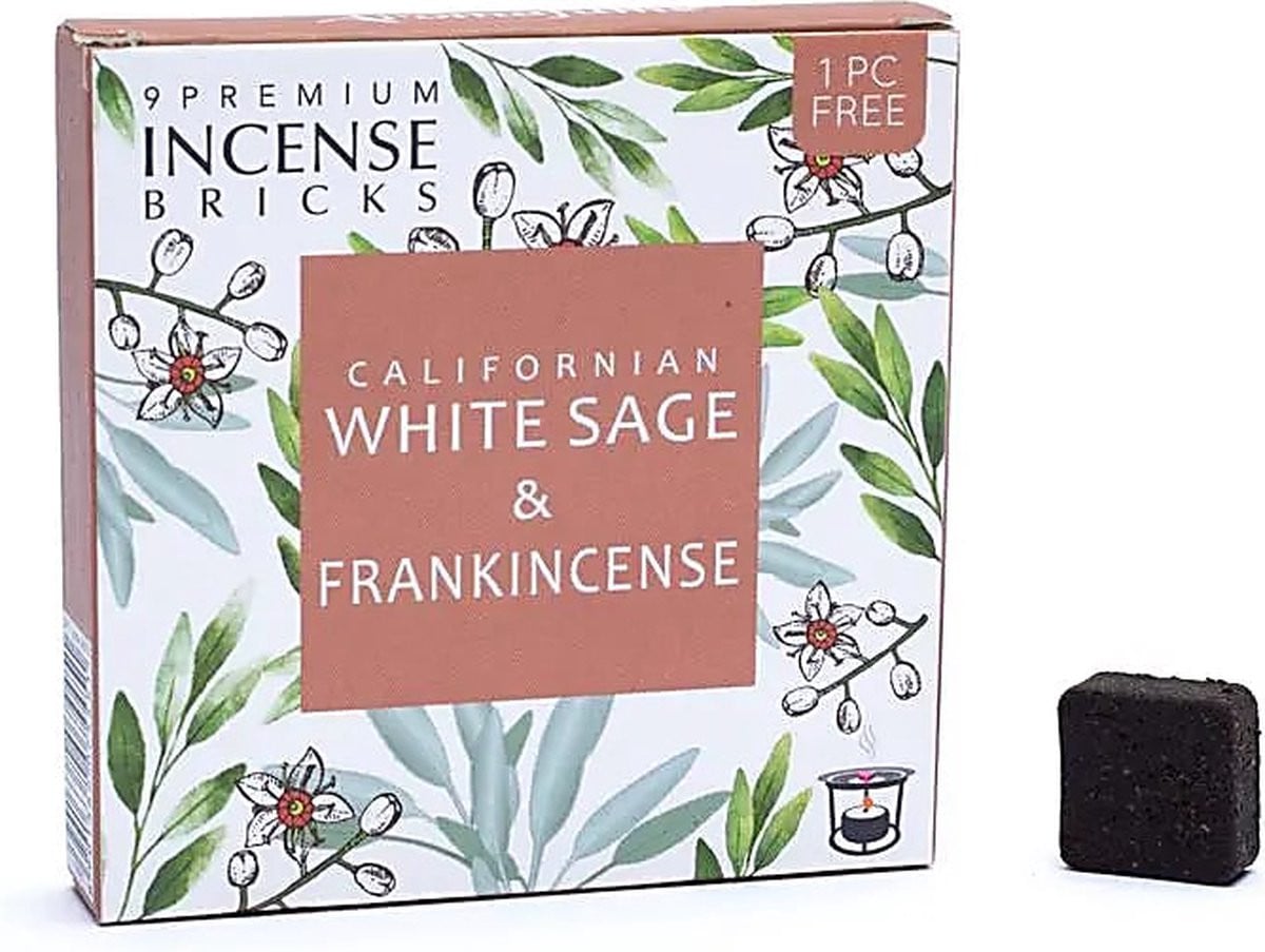 Aromafume Wierookblokjes Witte Salie en Frankincense - 1 doosje met 9 stuks