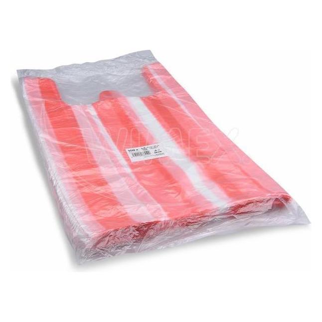 Wimex.eu Hemdchen-Tragetasche (HDPE) gestreift 30+14 x 50 cm 10kg - 100 Stück (100x) (019b4a87ecf2738baaa7fd13ebf2e923)