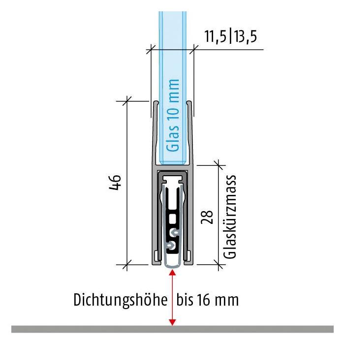Planet Türabsenkdichtung KG-F10 RD Rauchdicht schmal (PLA38096-F10XS)