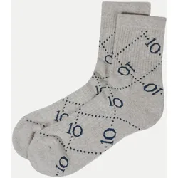 Rippenstricksocken mit Allover-Monogramm Logo Grau 35/38