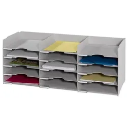 PAPERFLOW Sortierstation DIN A4+ 15-Fach  lichtgrau