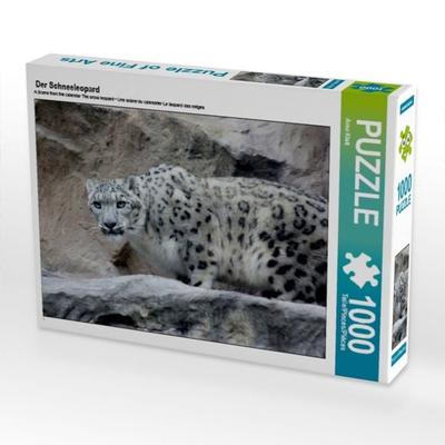 CALVENDO Puzzle Der Schneeleopard | 1000 Teile Lege-Größe 64x48cm Foto-Puzzle für glückliche Stunden