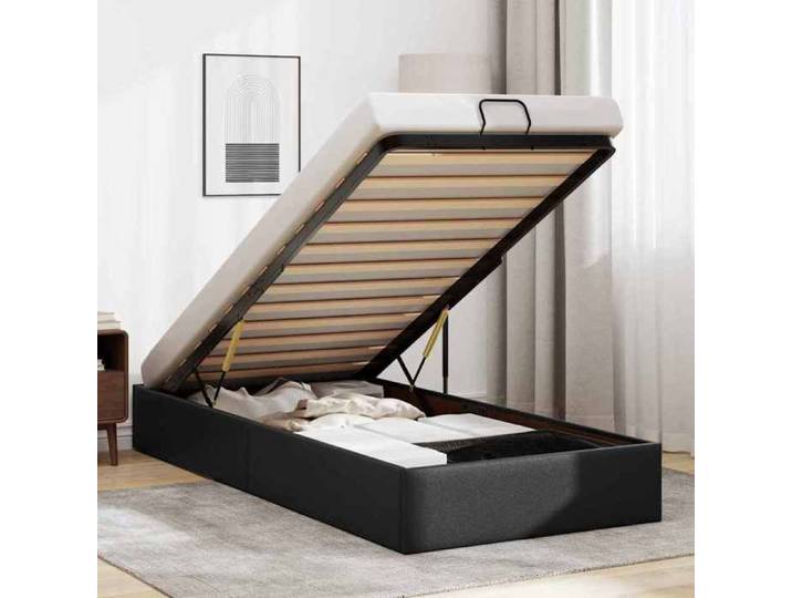 Cadre de lit ottoman sans matelas noir 80x200 cm similicuir 3310769