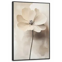 LEINWAND Bilder mit Rahmen - Blume - Beige - Farbe - Schatten - 90x140
