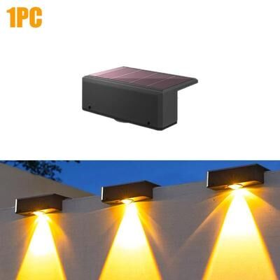Uplift Picks LED Solar Wall Light Waterproof Outdoor Garden Balcony Wall Lamp warm 1 Pc