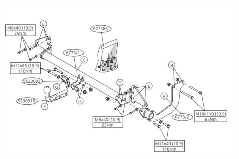 Attelage Ford Transit Courrier y compris Ad-Blue (11/20-10/23) Col de cygne