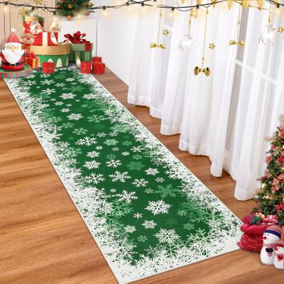 Garvee Romantic Snowflakes Indoor Washable Christmas Area Rug