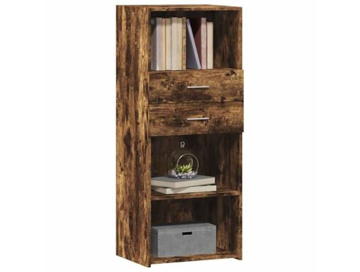KTHLBRH Anrichte Eiche Rauch 50 x 42,5 x 124 cm Holz mehrschichtig Großer Stauraum, einfache Wartung, minimalistisches Design, inklusive Wandbefestigung