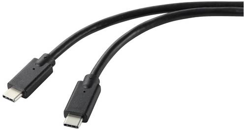 Renkforce USB-Ladekabel USB 2.0 USB-C Stecker, USB-C Stecker 1.00m Schwarz TPE-Mantel RF-5251918