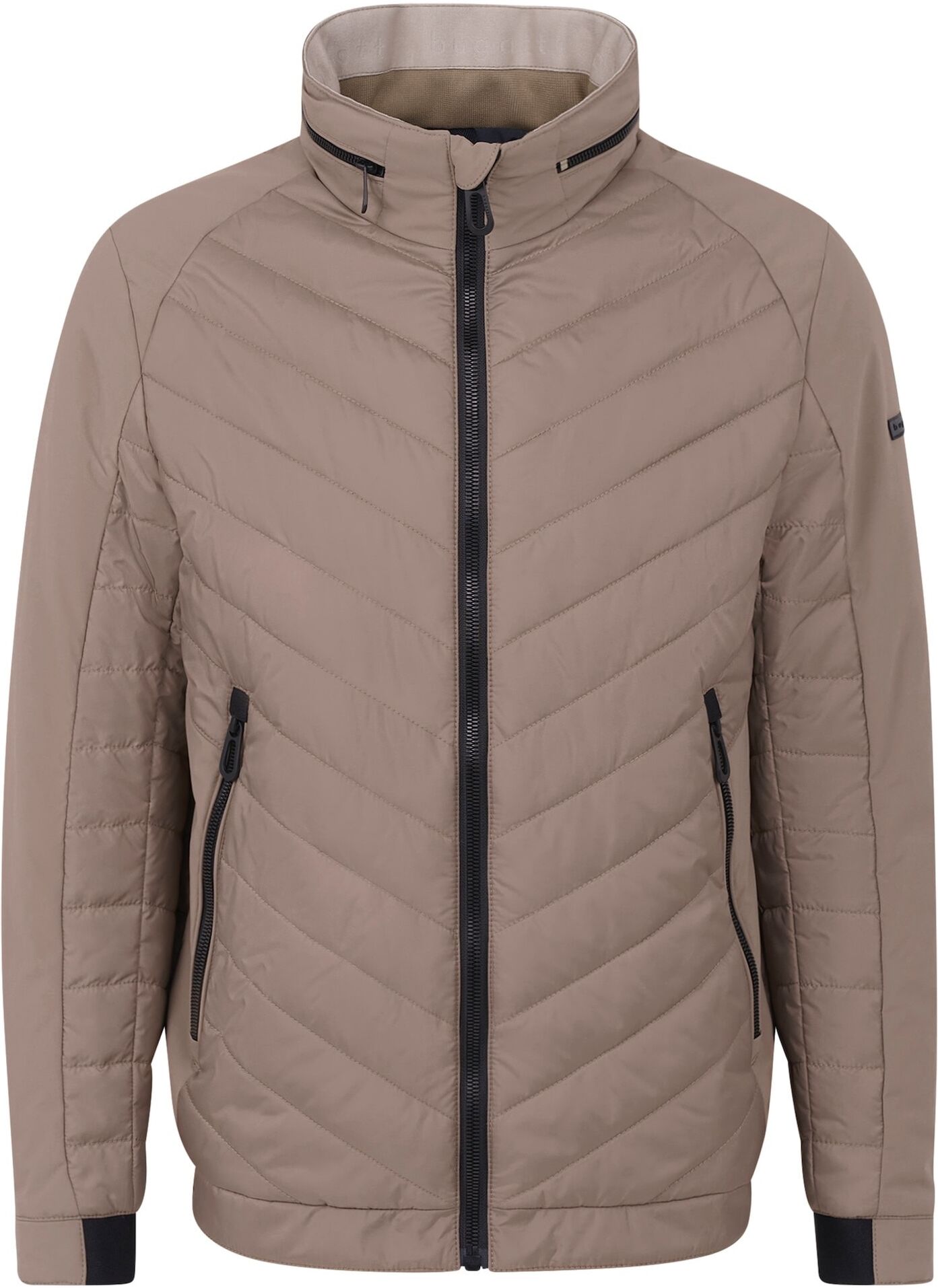 Blouson BUGATTI, Herren, Gr. 56, beige, 100% Polyester, unifarben, regular fit, Bündchen, Jacken Blouson, mit Frontsteppung beige 56