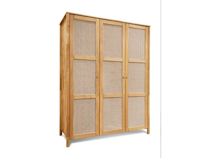 OTTO home Kleiderschrank Hällevik Eiche - aus FSC® Massivholz, Wiener Geflecht Soft-Close – skandinavisches Design
