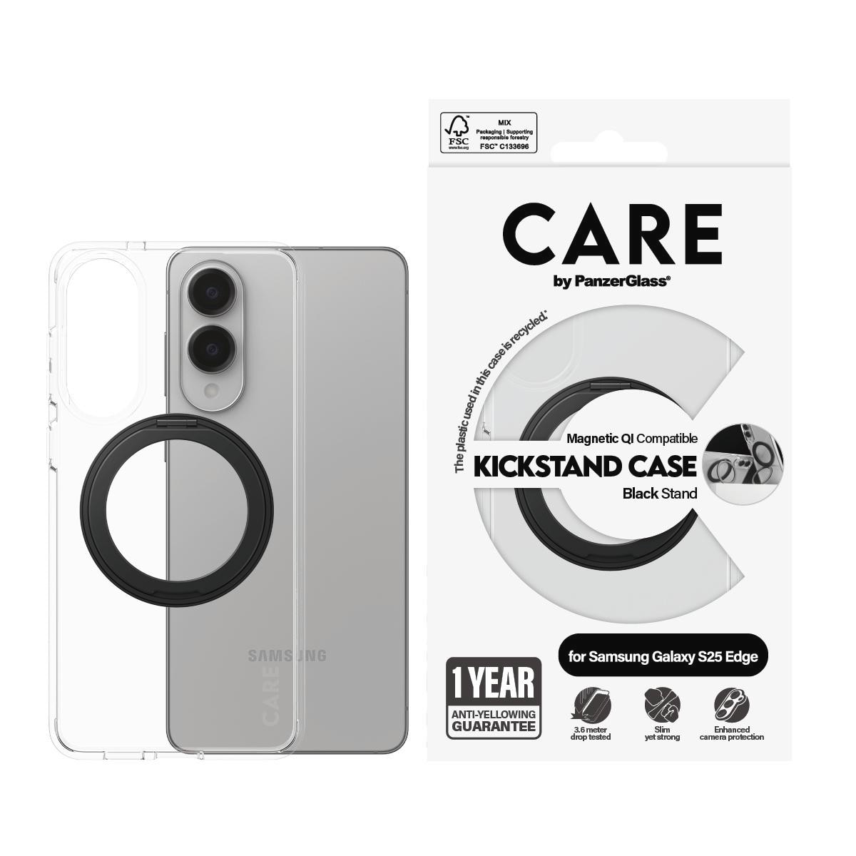 CARE by PanzerGlass Feature Case Kickstand Kompatibel für Samsung Galaxy S25 Edge