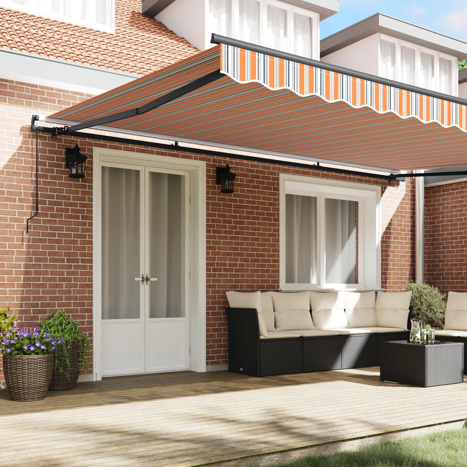 vidaXL Auvent rétractable Multicolore 500 × 350 cm