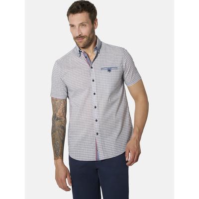 Kurzarmhemd BABISTA "Kurzarmhemd RAVENTO", Herren, Gr. L, weit, blau (blau gemustert), Obermaterial: 100% Baumwolle CO., Hemden