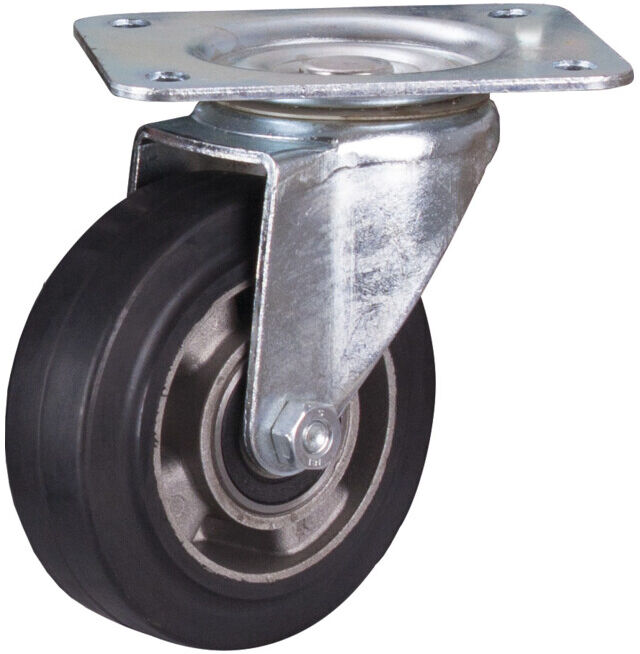 VARIOfit Roulette pivotante caoutchouc plein élastique 125 × 40 mm noir (lpg-125.007)