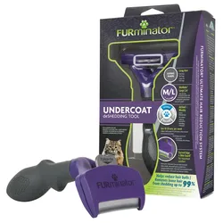 FURminator zum Entfernen der Unterwolle für langhaarige Katzen großer Rassen (M/L)