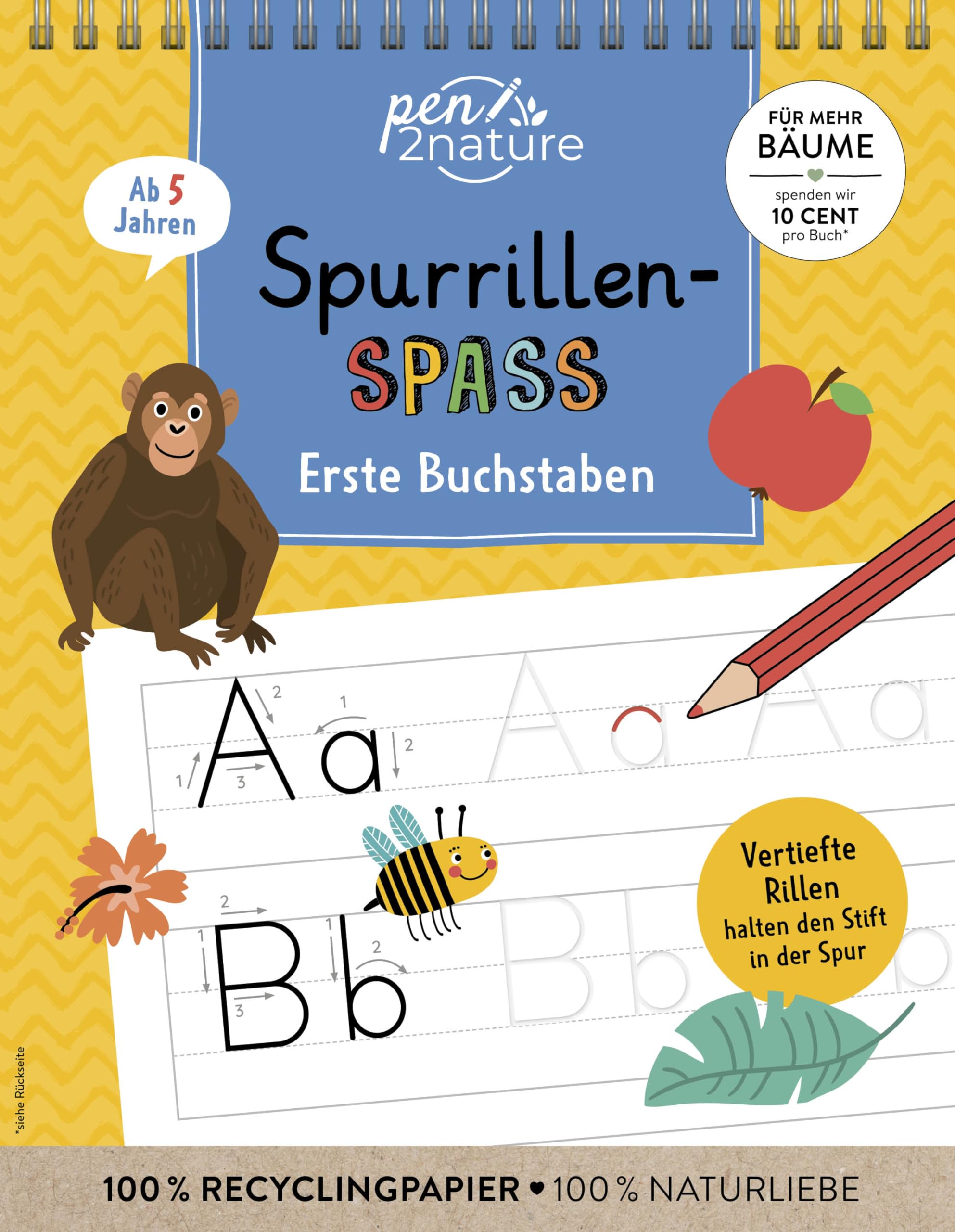 pen2nature - Spurrillen-Spaß Erste Buchstaben: Mit Schwungübungen & Rätseln - Preis vom 01.10.2026 17:08:56 h
