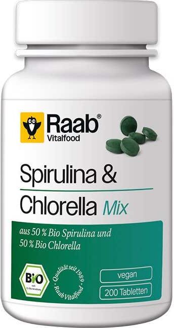 Raab Vitalfood Alga Espirulina + Chlorella 440mg Bio 200comp