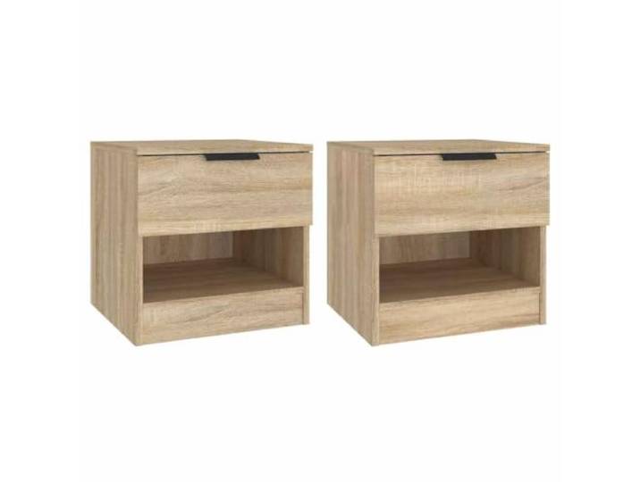 Fisinber Nachttisch 2er Set Sonoma-Eiche Beistelltisch 40x39x40 cm Kompakte Nachtkommode fürs Schlafzimmer mit Schublade und offenem Fach für Bücher, Lampen und Deko im Sonoma-Eiche Design.