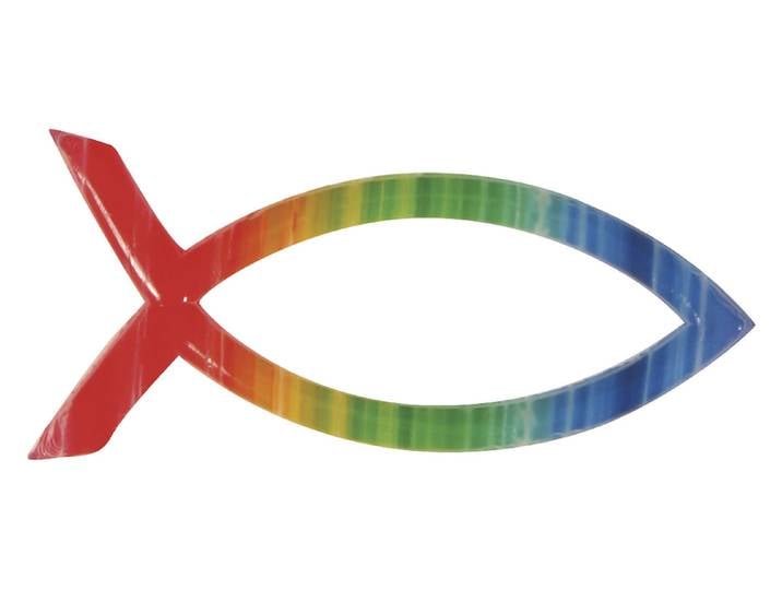 Rayher Wachsmotiv Christlicher Fisch Regenbogen 4 × 2 cm
