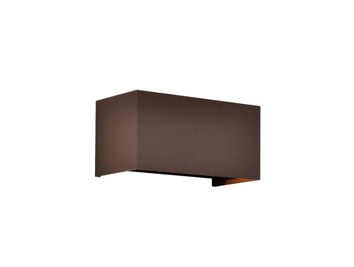 LED-wandlamp buiten Davos double, dimbaar, bruin / roest, Aluminium, LED wandlamp buiten