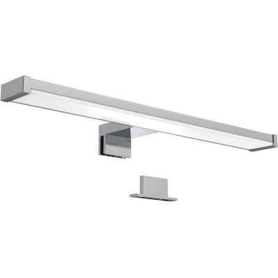 B.K.LICHT Spiegelleuchte, grau (chromfarben), 1, H: 4,5cm, Leuchten, Spiegellampe, Badlampe, Schminklicht, neutral-weiß, 600 Lumen, IP44, Spiegelleuchte