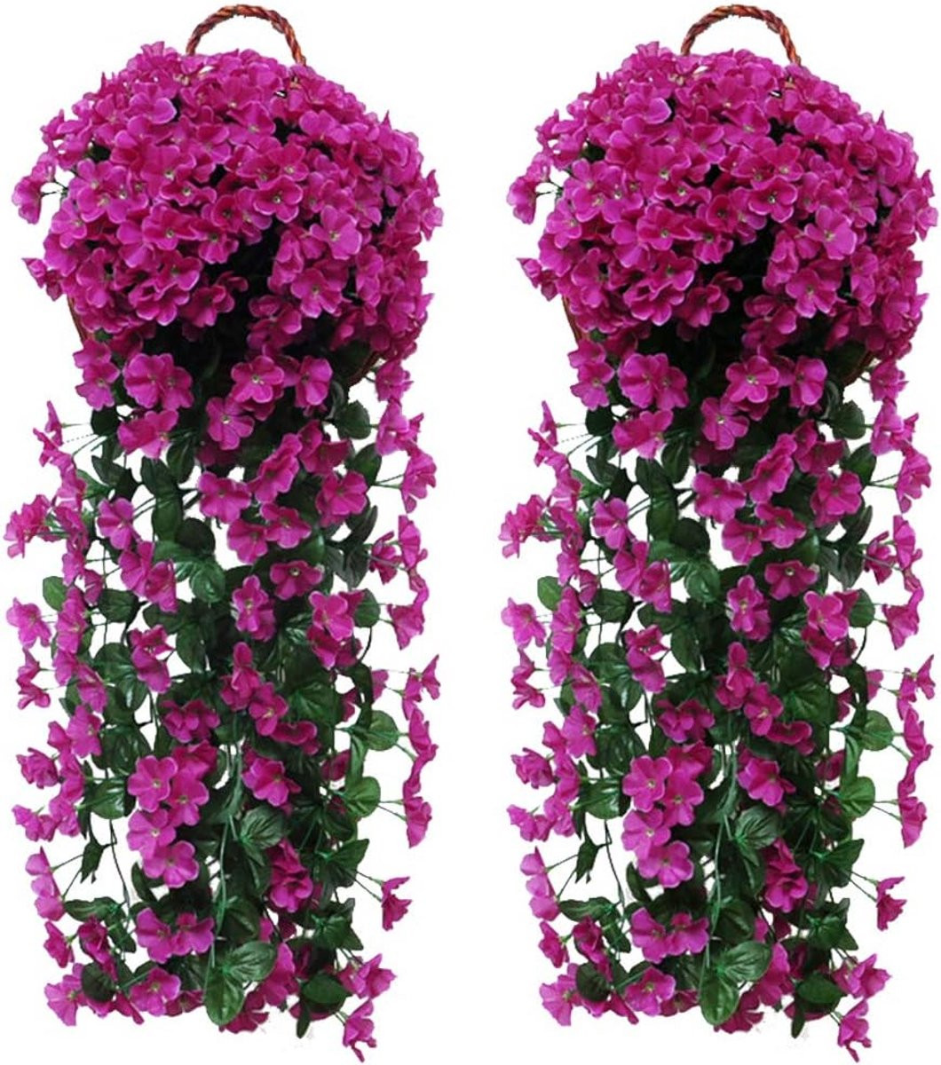 Lange hangende kunstbloemen slinger met blauweregen en klimop voor binnen en buiten decoratie