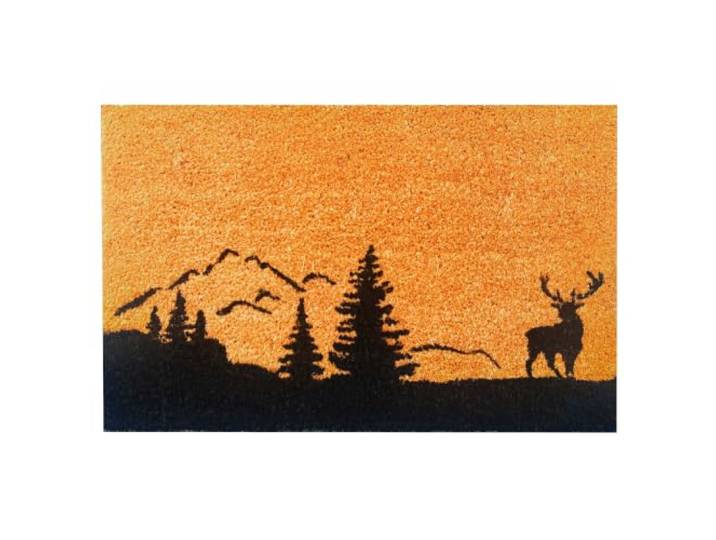 Relaxdays paillasson coco 60x40 cm\, motif paysage\, antidérapant\, naturel résistant\, intérieur/extérieur