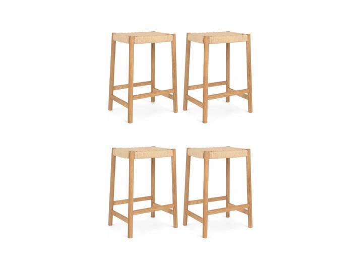 4er Set Barhocker Ida - Geflechtsitz, Wildeiche