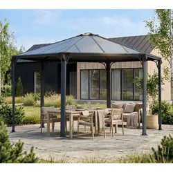 Palram - Canopia Aluminium Pavillon Monaco 6-eckig | Anthrazit | 390x450 cm - Anthrazit