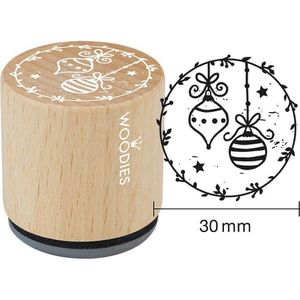 Colop Motivstempel Woodies Weihnachtskugel, aus Holz, 3 x 3 cm, für Stempelkissen