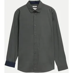 Slim-Fit Hemd Grau L