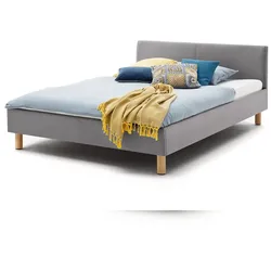 KAWOLA Bett LEO Polsterbett Stoff grau 120x200cm