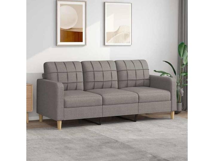 Moderne Canapé à 3 places - pour salon - pratique - Taupe - 180 cm - Tissu - 110kg/Siege - Sofa contemporain @FR 2045