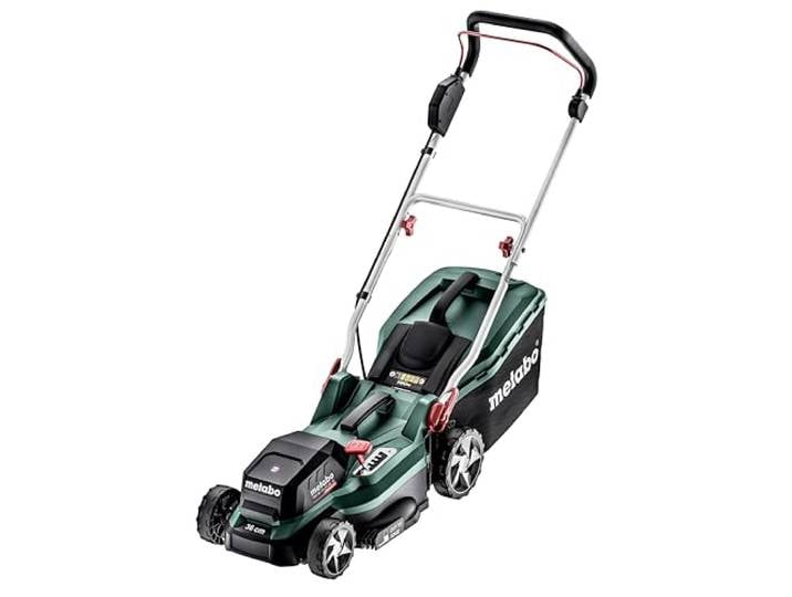 metabo RM 36-18 LTX BL 36\, Tondeuse à Gazon sans Fil\, Moteur Brushless Tondeuse de 36 cm\, fonction mulching\, sac de collecte de 45 l\, livrée sans batterie ni chargeur pour jardin de 350 m2