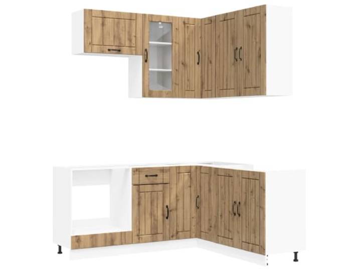 Favemtsl Küchenzeile Lucca 8-teilig Küchenschrank Set Artisan-Eiche Moderne Einbauküche für die Küche: 8 modulare Schränke aus Holzwerkstoff mit höhenverstellbaren Füßen.