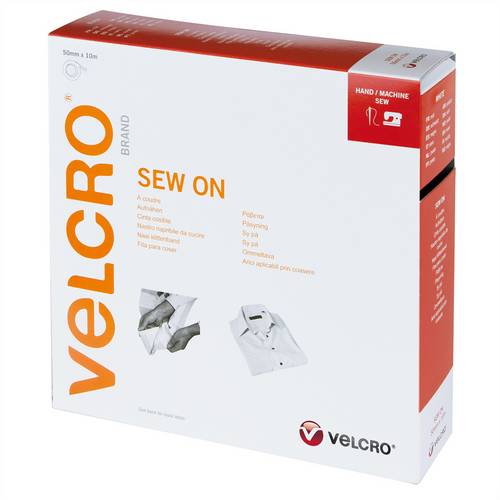 VELCRO Klettband zum Aufnähen, Haken & Flausch 50mm x 10m Weiß