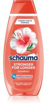 Schwarzkopf Schauma Stronger For Longer Hair champô reforçador para cabelo comprido Hibiscus & Rosemary 400 ml. Schauma Stronger For Longer Hair
