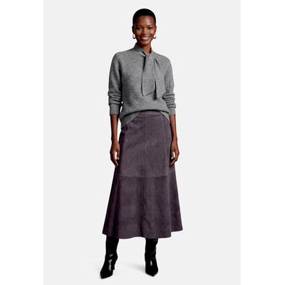 Midirock ZERO "Damen mit Reißverschluss", Damen, Gr. 40, asphalt, Obermaterial: 95% Polyester, 5% Elasthan, aufgeraut, ausgestellt lang, Röcke, Material