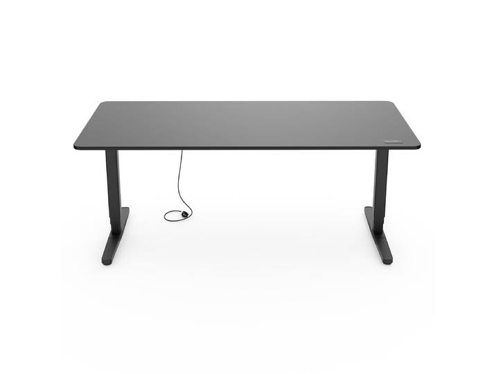 Elektrisch höhenverstellbarer Schreibtisch 160x80 cm, Dunkelgrau/Schwarz - Yaasa Desk Pro