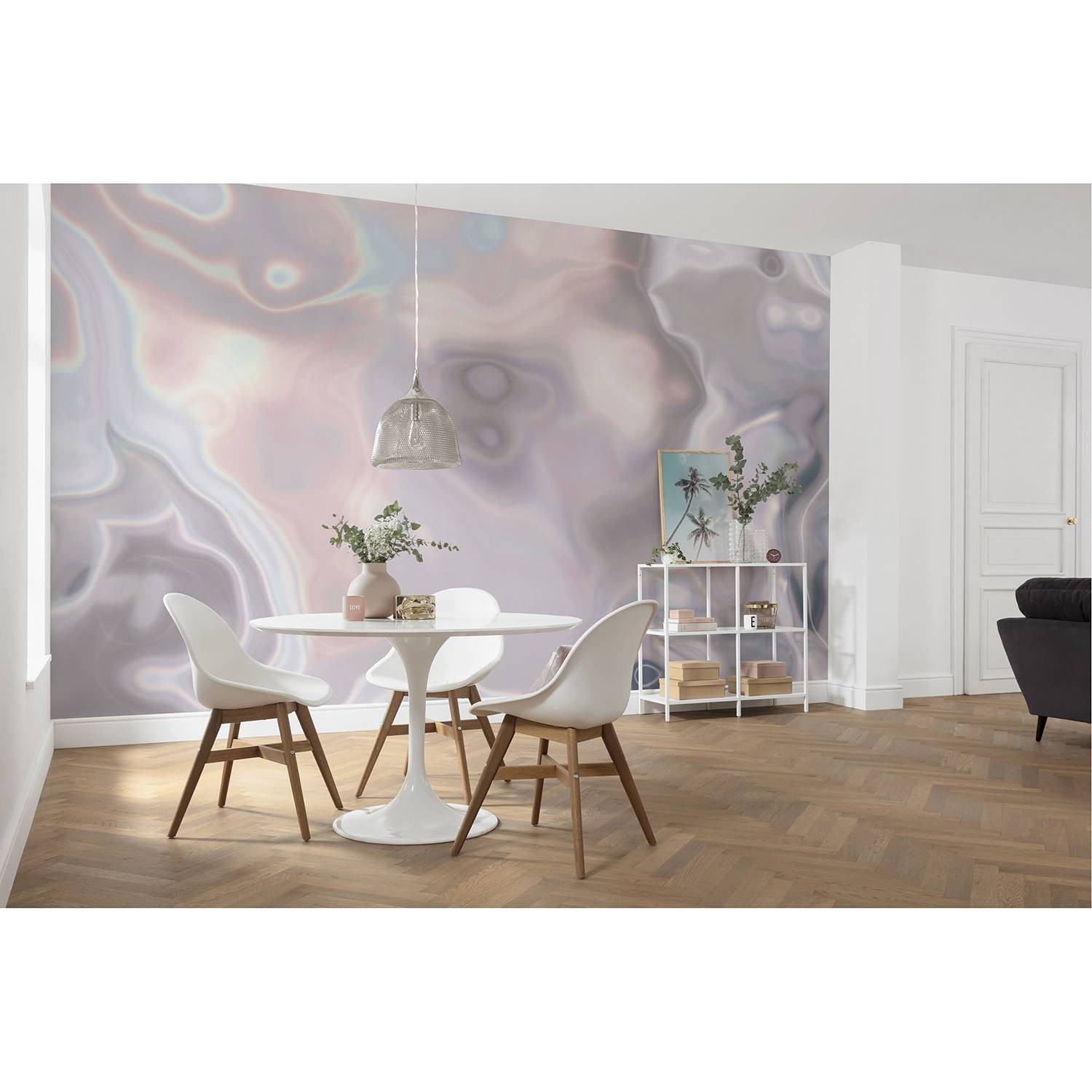 home24 Fotobehang Shimmering Waves Abstract Multicolour B: 400 cm, H: 280 cm