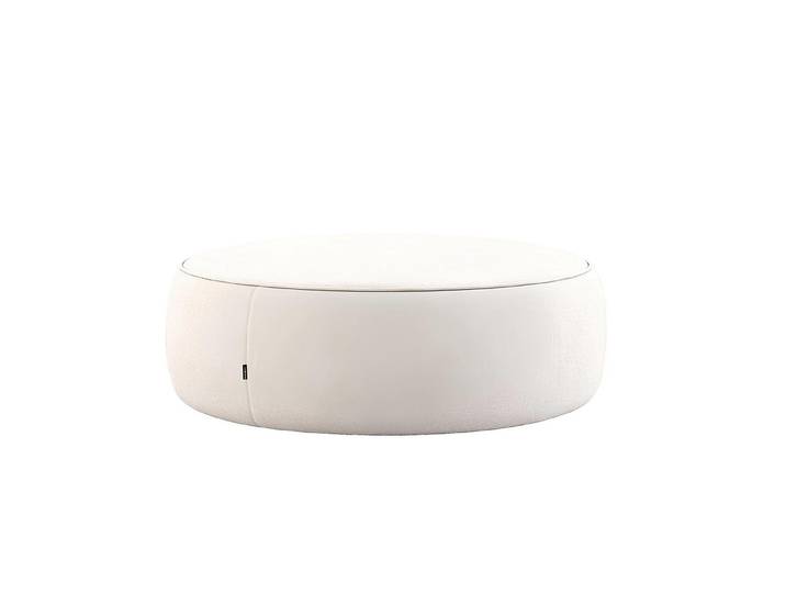 Xlmoebel Hocker Weißer runder Polsterhocker im eleganten Designer-Stil (Einzelartikel, Hocker), Hergestellt in Europa