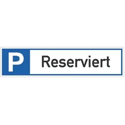 Schild Parkplatzreservierer Reserviert, Alu, 460x110 mm