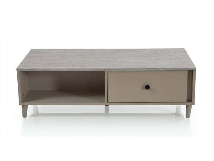 JVmoebel Couchtisch Beiger Holz Couchtisch rechteckig mit Schublade, Made in Europa