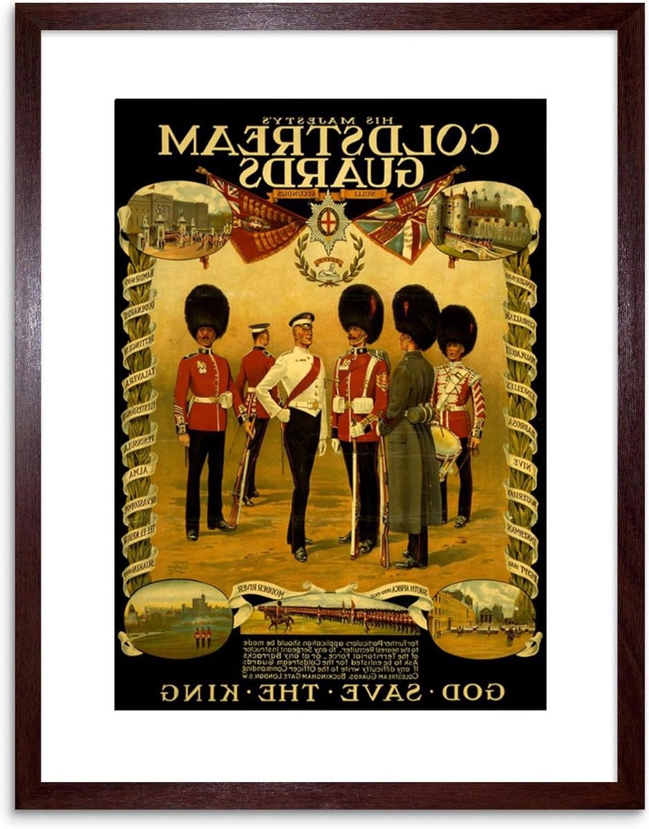 Ingelijste wanddecoratie poster kunst in bruin - 23 x 18 cm