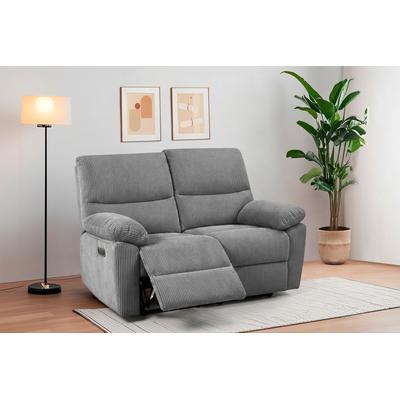 2-Sitzer HOME AFFAIRE "LANNOY, mit manueller o. elektrischer Relaxfunktion in beiden Sitzen.", grau (anthrazit), B:146cm H:96cm T:94cm, Sofas, Elektrische Variante mit USB A/C. Federkern, Webstoff