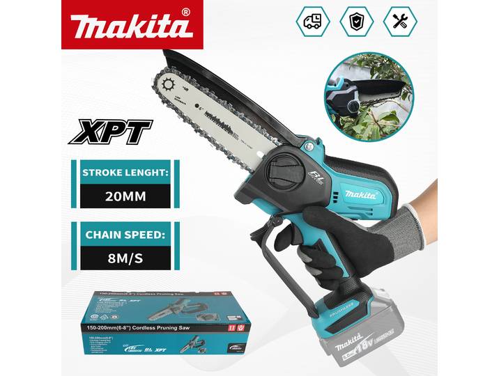 Scie à chaîne électrique Makita de 6 pouces, scie à chaîne portative pour l'abattage du bois, outil électrique pour l'élagage du jardin, outil électrique pour le bois.UC286